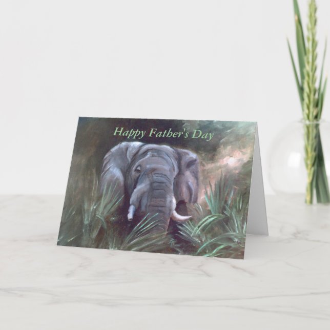 Elephant Portrait, Happy Father's Day Card (Front)