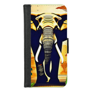 Elephant Portrait Jungle View iPhone 8/7 Wallet Case
