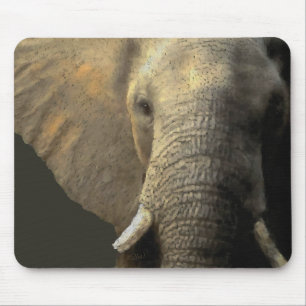 Elephant Portrait Mouse Pad