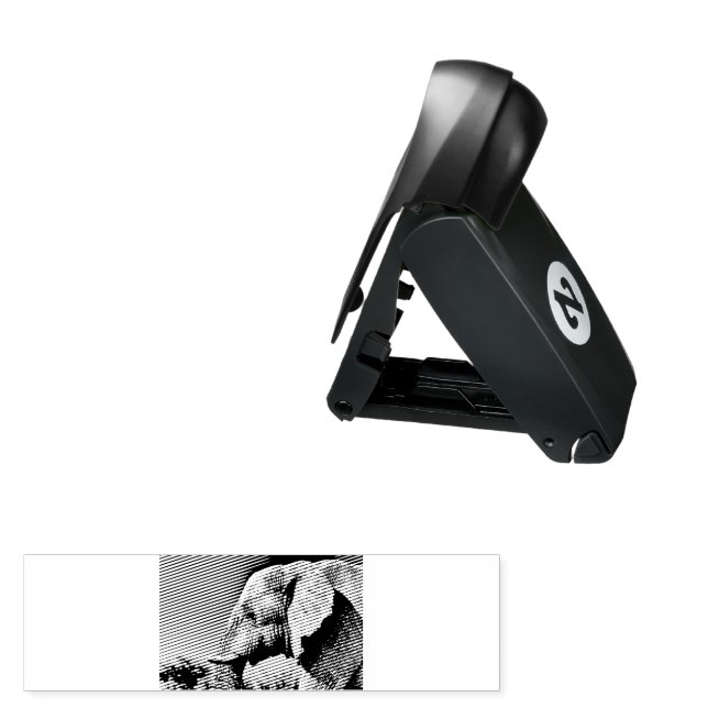 Elephant portrait pocket stamp (Open with Design)