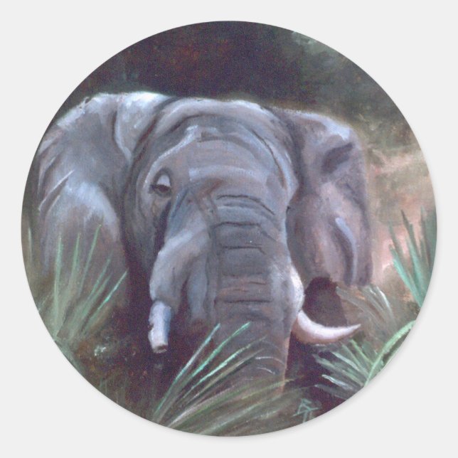 Elephant Portrait Sticker (Front)