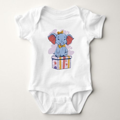 Elephant present design baby bodysuit