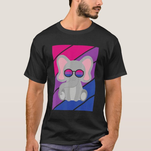 Elephant Pride Bisexual Flag LGBTQ Proud Ally Prid T-Shirt (Front)
