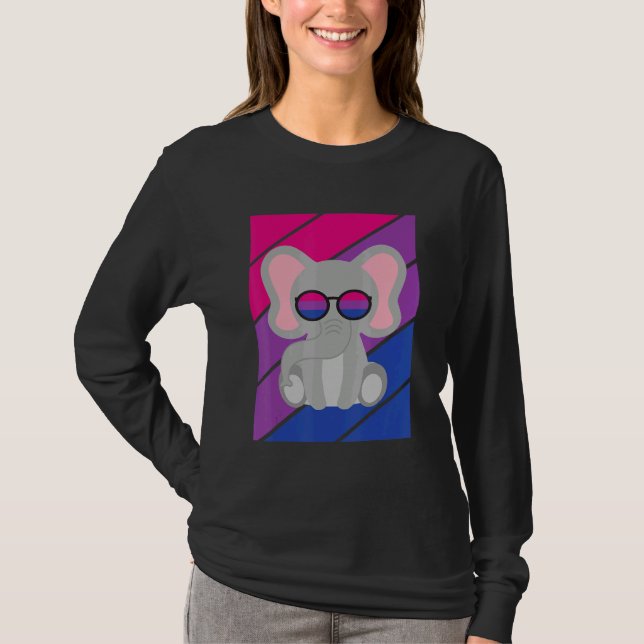 Elephant Pride Bisexual Flag LGBTQ Proud Ally Prid T-Shirt (Front)