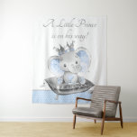 Elephant Prince Baby Shower Backdrop Banner at Zazzle