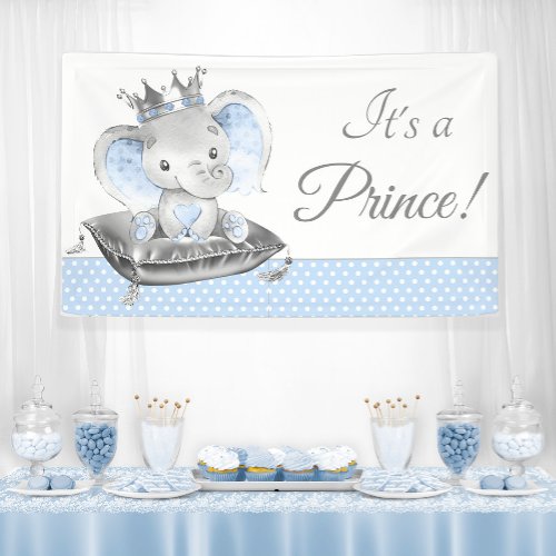 Elephant Prince Baby Shower Banners