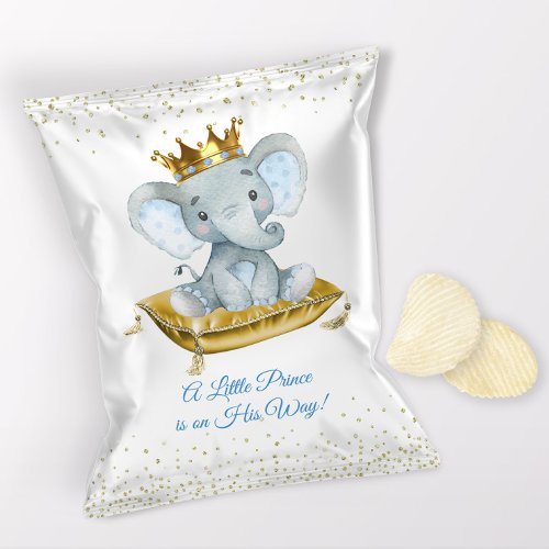 Elephant Prince Baby Shower Chip Bag Wrappers