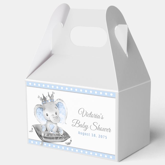 Elephant Prince Baby Shower Favor Boxes (Creator Uploaded)