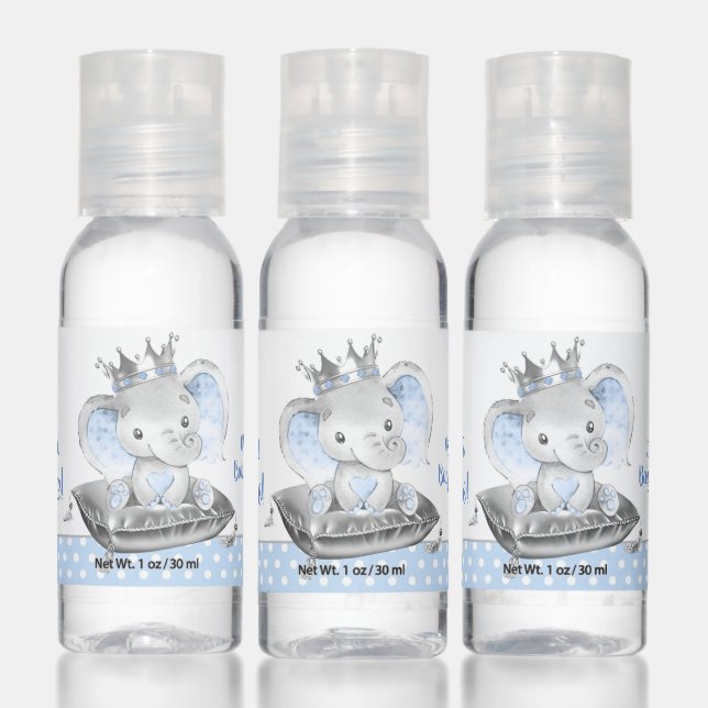 Elephant Prince Baby Shower Hand Sanitizer (Set)