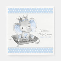 Elephant Prince Baby Shower Napkins