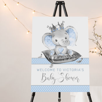 Elephant Prince Baby Shower Welcome Sign by The_Baby_Boutique at Zazzle