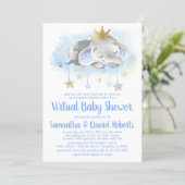Elephant Prince Virtual Baby Shower Invitation (Standing Front)