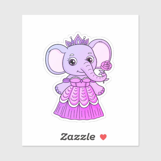 Elephant Princess Sticker (Sheet)
