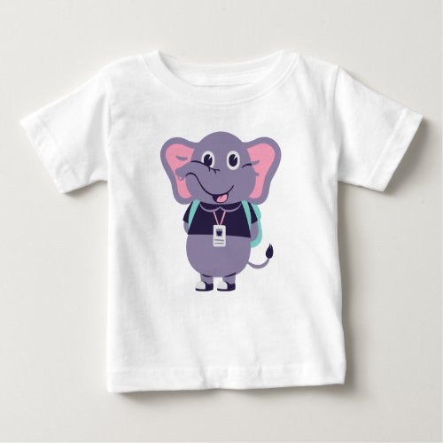 Elephant Printed Baby Fine Jersey T_Shirt