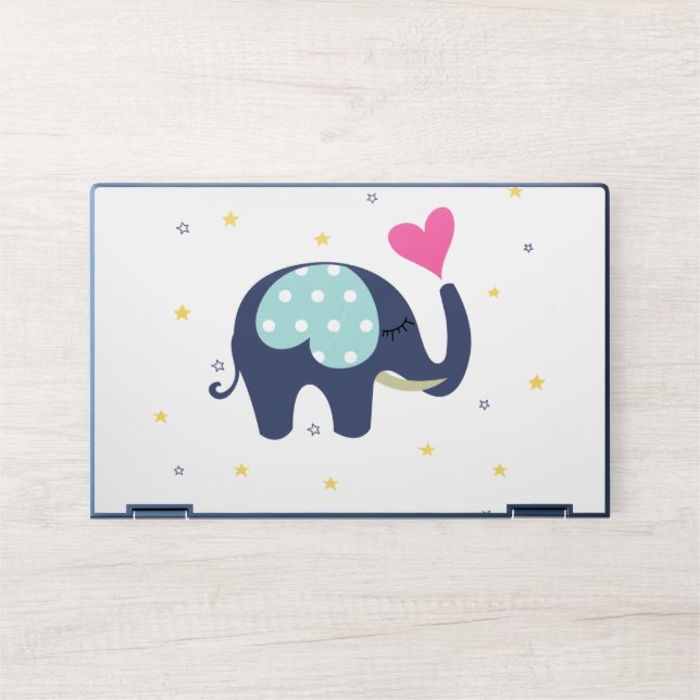 Elephant printed laptop stickers  HP laptop skin (Front)