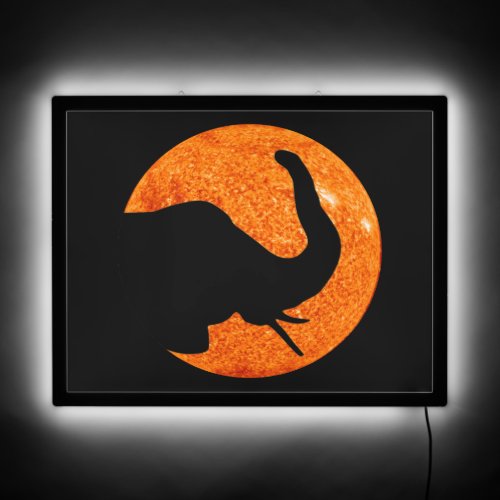 Elephant Profile Solar Eclipse Shadow LED Sign