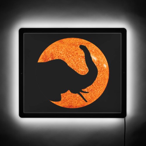 Elephant Profile Solar Eclipse Shadow LED Sign