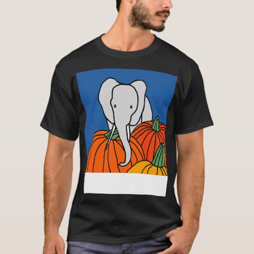Elephant Protecting the Pumpkins T_Shirt