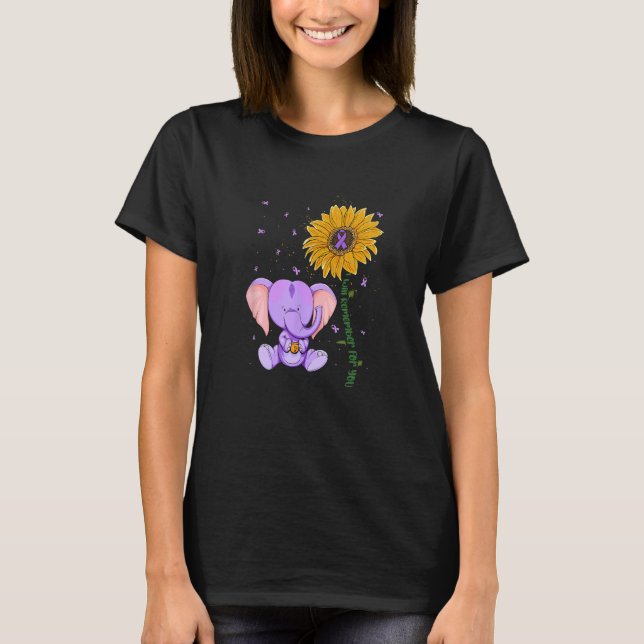 Elephant Purple I ll Remember For You Alzheimer s  T-Shirt (Front)