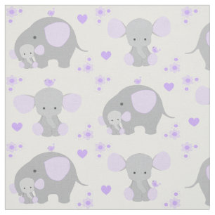 Elephant Purple Safari Animal Nursery Baby Girl Fabric