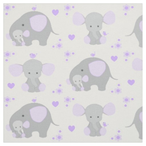 Elephant Purple Safari Animal Nursery Baby Girl Fabric