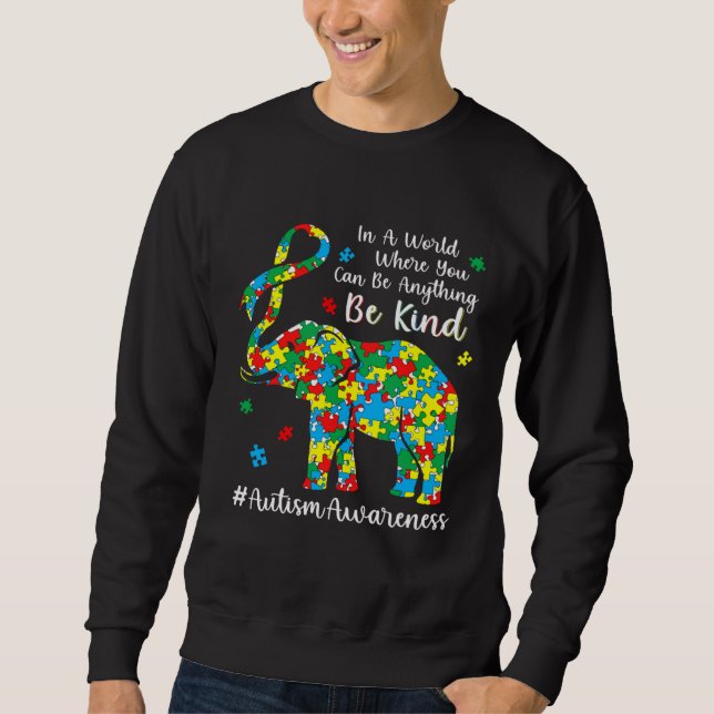 Elephant Puzzle Piece Autism Awareness Month For K Sweatshirt (Front)