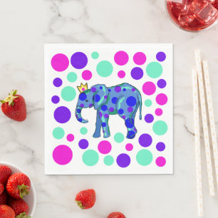 Elephant Queen with Polka Dots Napkins