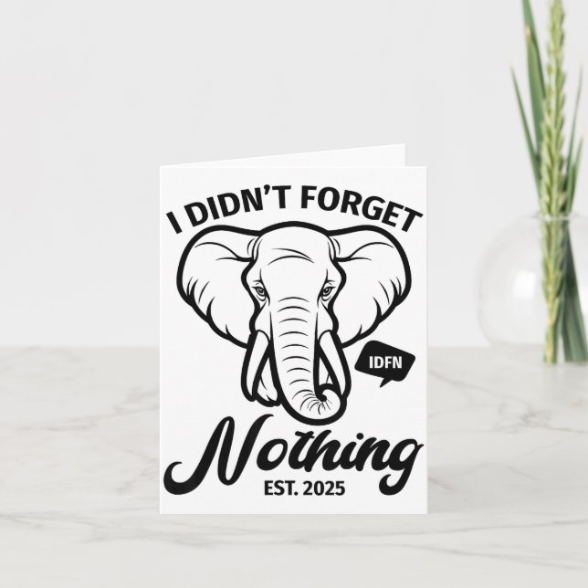 Elephant Quote, Elephant Lover, Elephant Zoo Anima Card (Front)