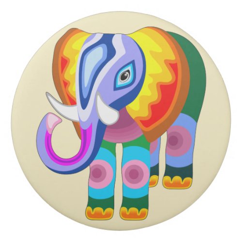 Elephant Rainbow Colors Patchwork Eraser