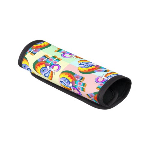 Elephant Rainbow Colours Patchwork Luggage Handle Wrap