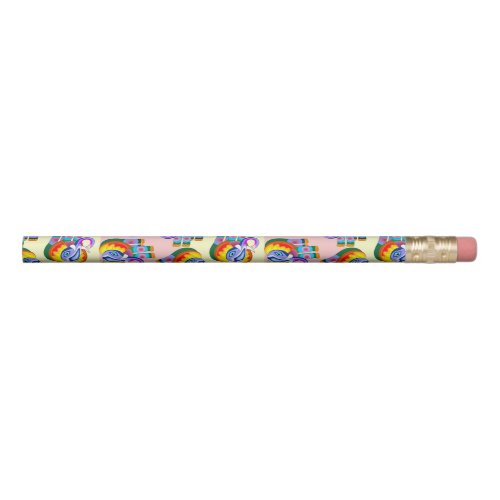 Elephant Rainbow Colours Patchwork Pencil