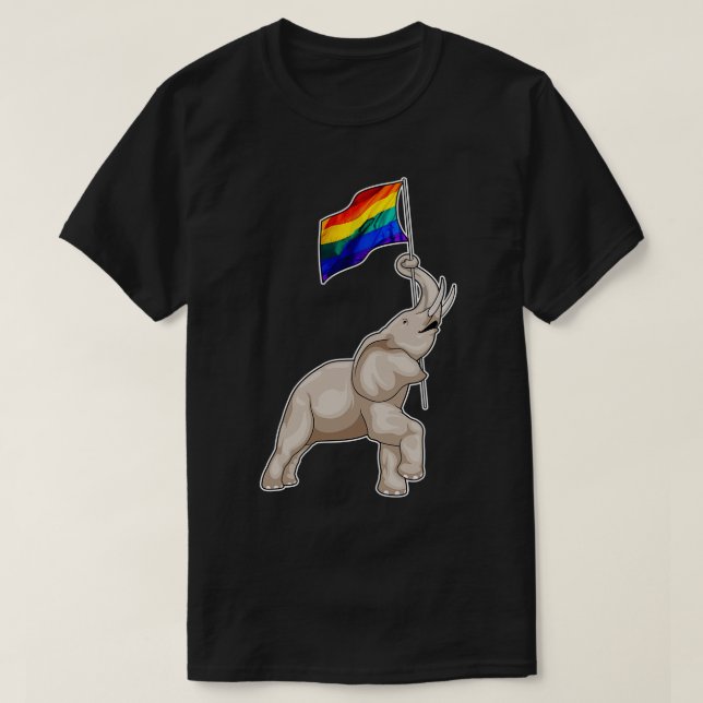 Elephant Rainbow T-Shirt (Design Front)