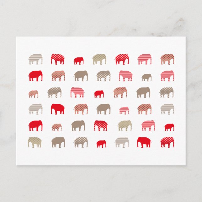 elephant red postcard (Front)