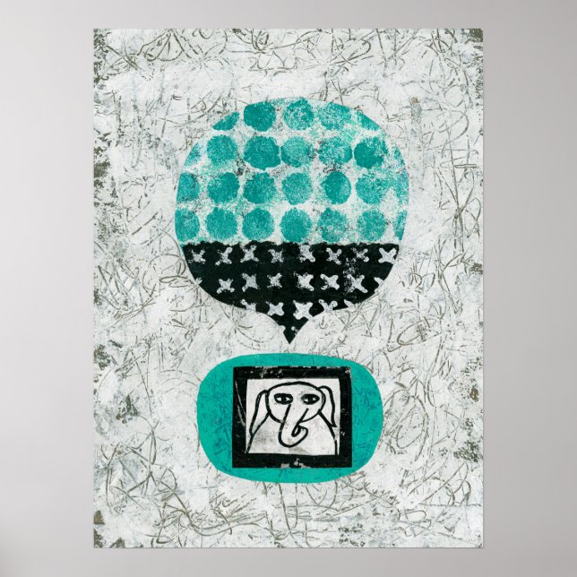 Elephant Remembering Poster Wall Art (Front)