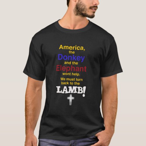 Elephant Republican And Donkey Democrat Lamb Chris T_Shirt