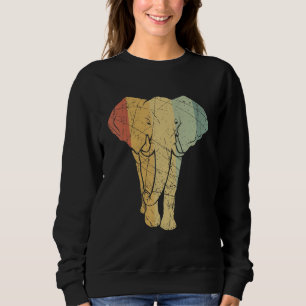 Elephant Retro Vintage Trunk Animal Pecky Animal F Sweatshirt