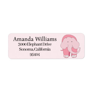 Elephant Return Address Label