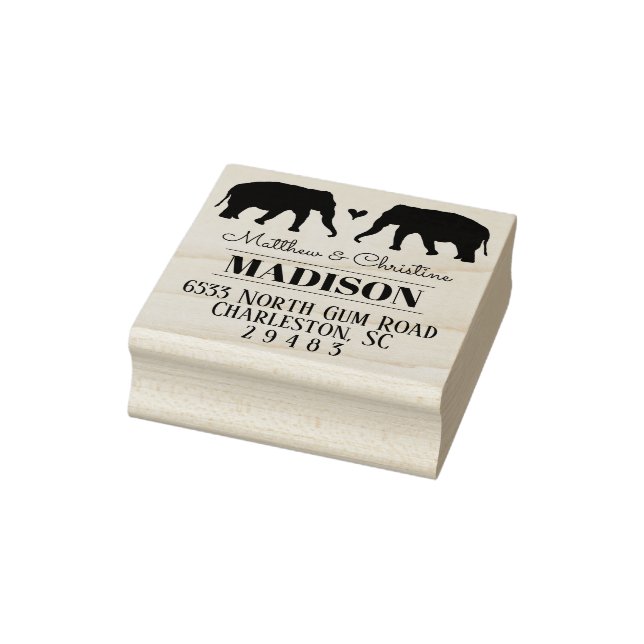 Elephant Return Address Stamp - Wedding Animals (Stamp)