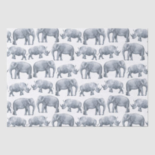 Elephant Rhino Watercolor pattern Tissue Paper