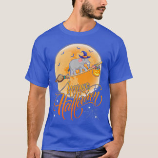Elephant Ride Witch Shot Moon Vintage Elephant Hal T-Shirt