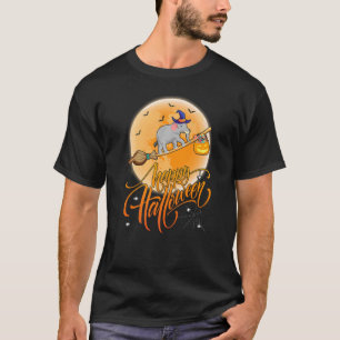Elephant Ride Witch Shotgun Moon Vintage Elephant T-Shirt