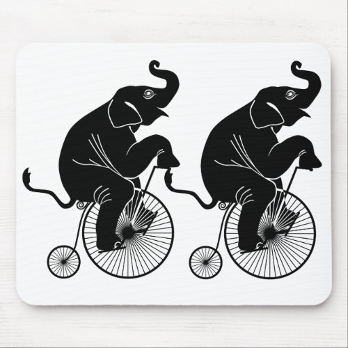 Elephant Riding a Bike Mouse Pad