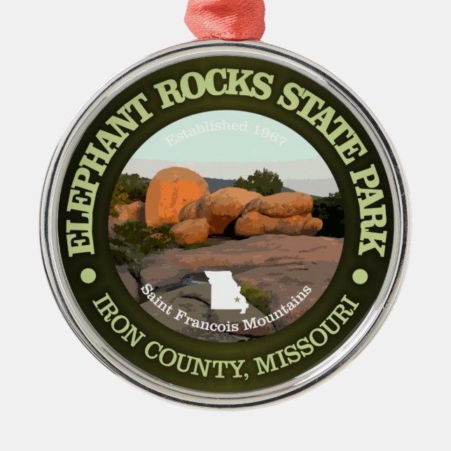 Elephant Rocks SP Metal Ornament (Front)