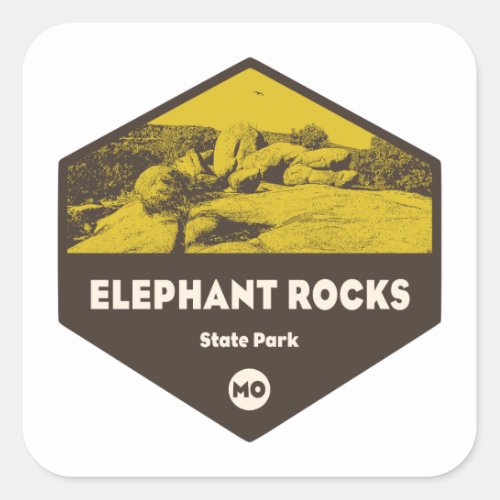Elephant Rocks State Park Missouri Square Sticker