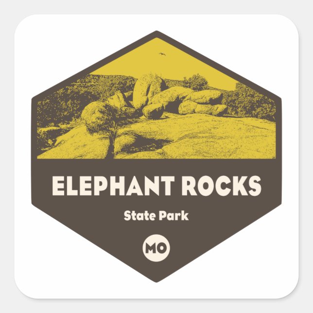 Elephant Rocks State Park Missouri Square Sticker (Front)