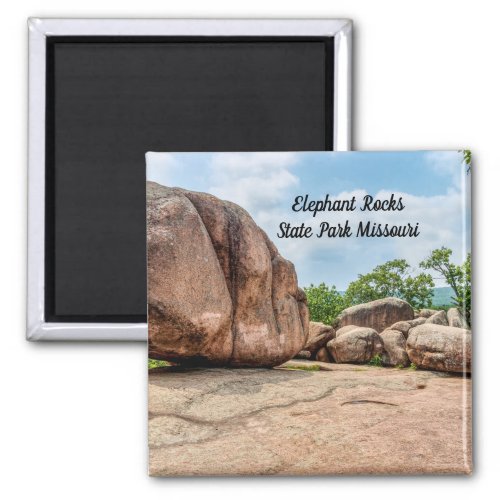 Elephant Rocks State Park Square Magnet