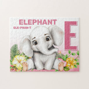 Elephant Safari Alphabet Kids Jigsaw Puzzle