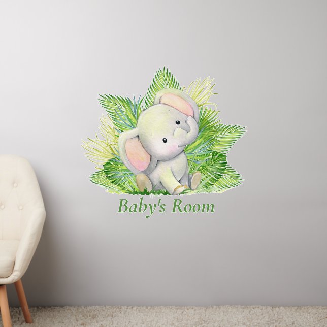Elephant Safari Baby's Room Wall Decal (Living Room 2)