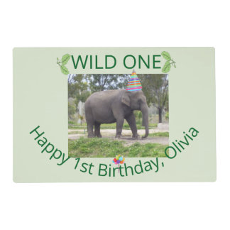 Elephant Safari Birthday Table Setting Placemat
