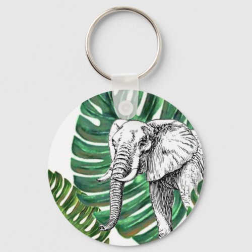 Elephant Safari Customizable Keychain